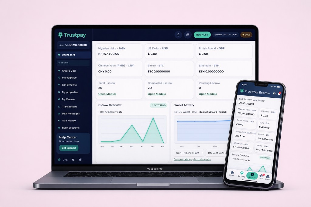 Afripay dashboard on laptop and mobile app